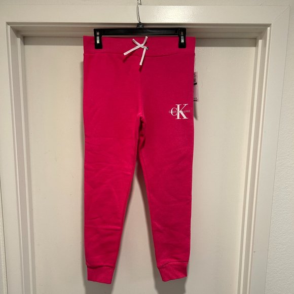 CALVIN KLEIN JEANS PINK POPPY JOGGERS - Picture 4 of 9